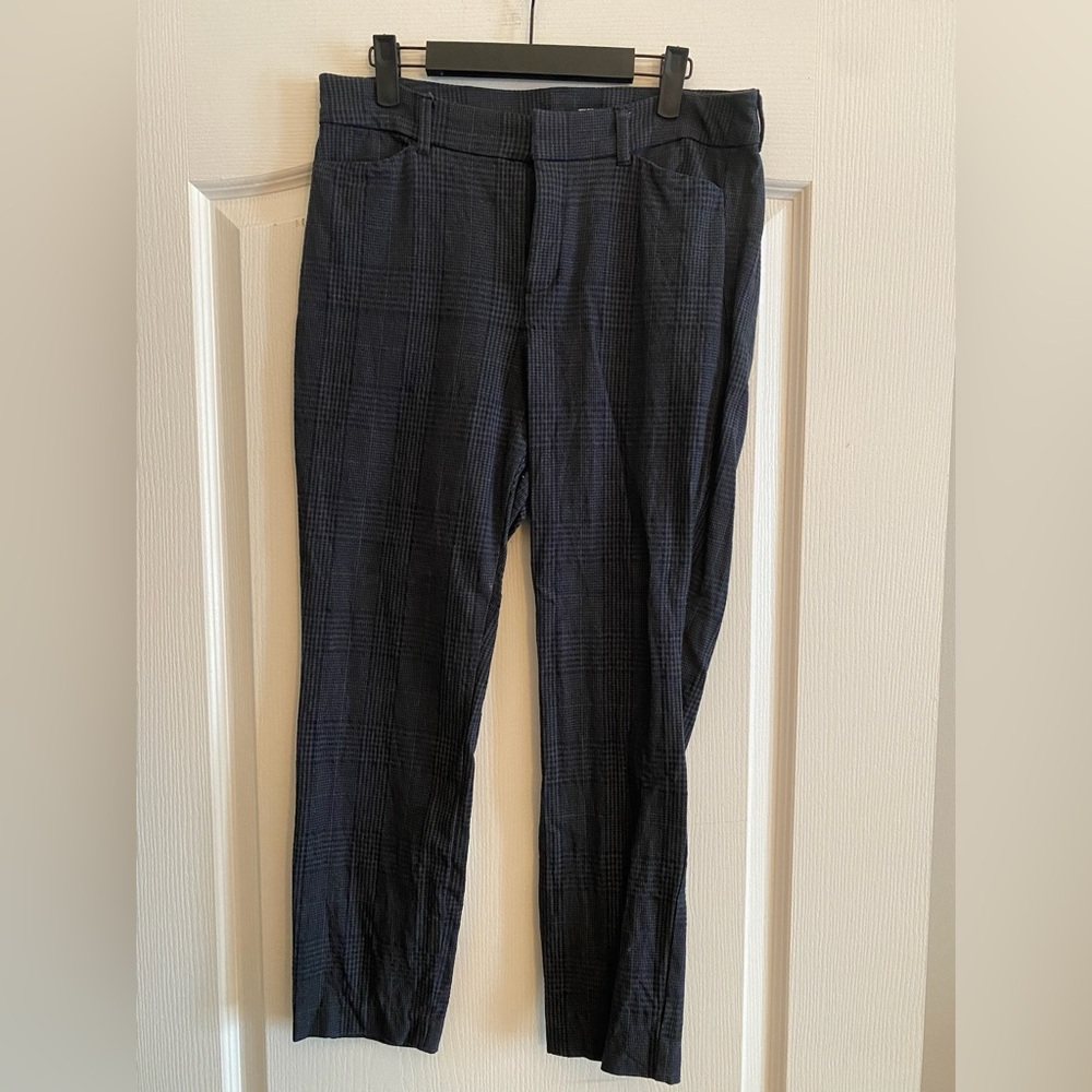Old Navy Blue Plaid Dress Pants Straight-Leg Professional